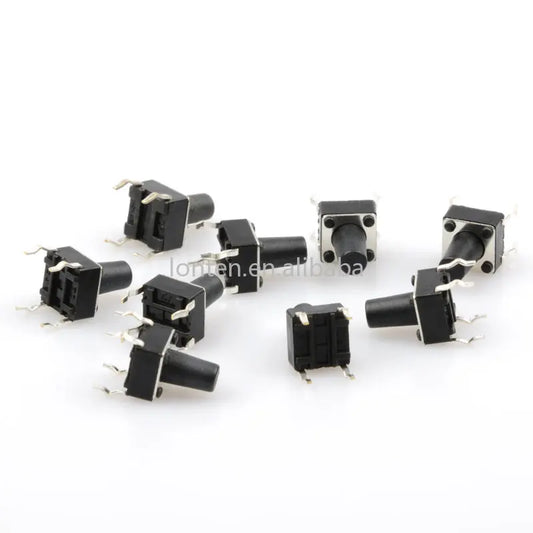 Custom 50PCS 6x6mm Panel PCB 6X6X5/4.3/6/7/8/9/10/12MM Tact Switch Push Button Switch 12V 4PIN DIP Micro Switch For TV/Toys/home Manufacturer