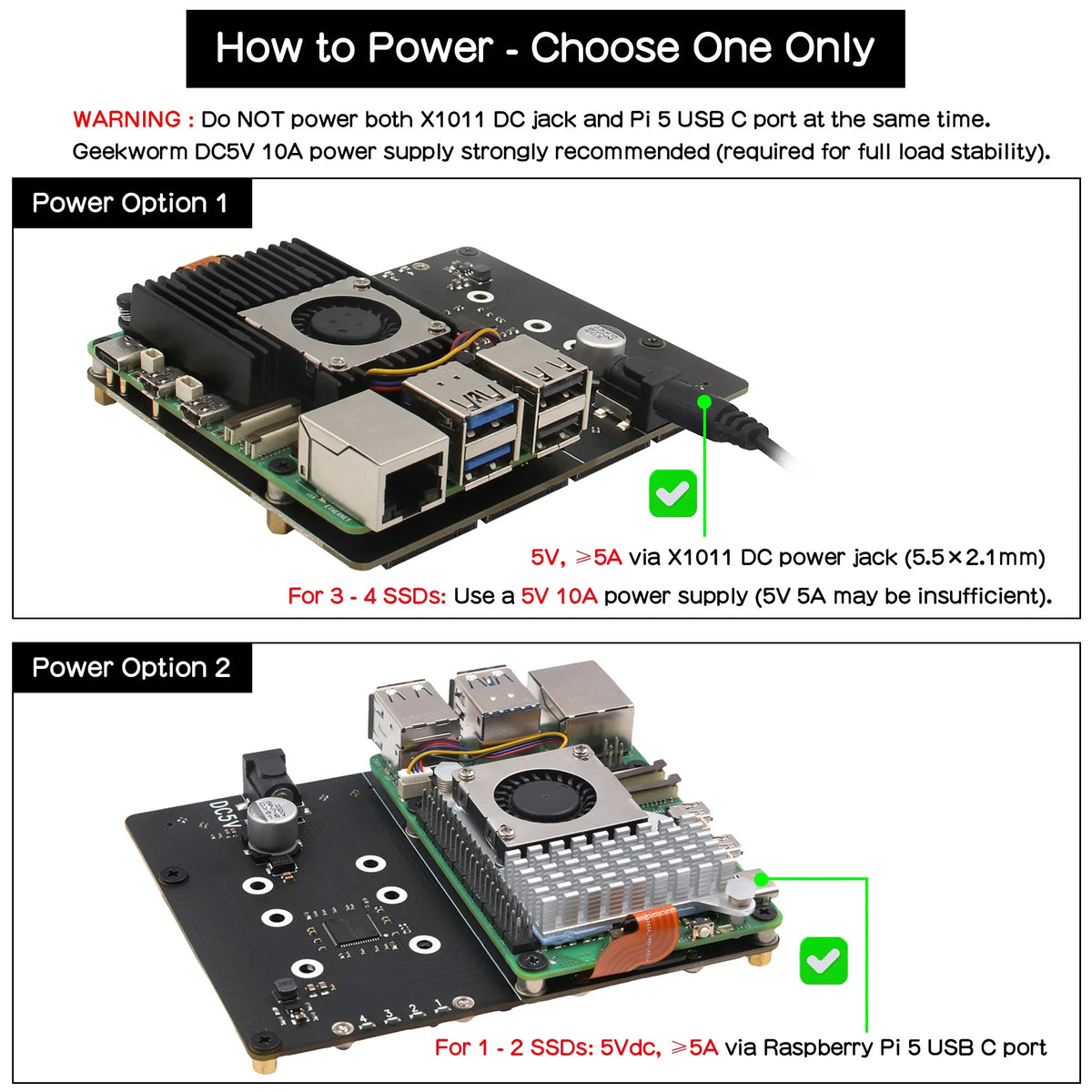 X1011 PCIe to NVMe Shield support four M.2 NVMe SSDs for Raspberry Pi 5