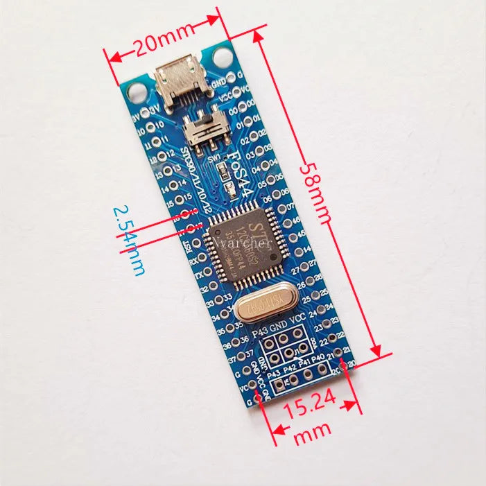 Custom 51 MCU minimum system board integrated USB download STC90C52RC/89C52RC instead of C51 S52 Manufacturer