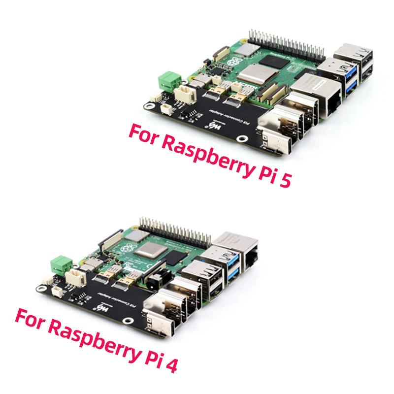 Custom Micro HD-compatible to HD-c Multifunctional Adapter for Raspberry Pi 5 / 4B  Two Power Supply Methods Dual 4K Output