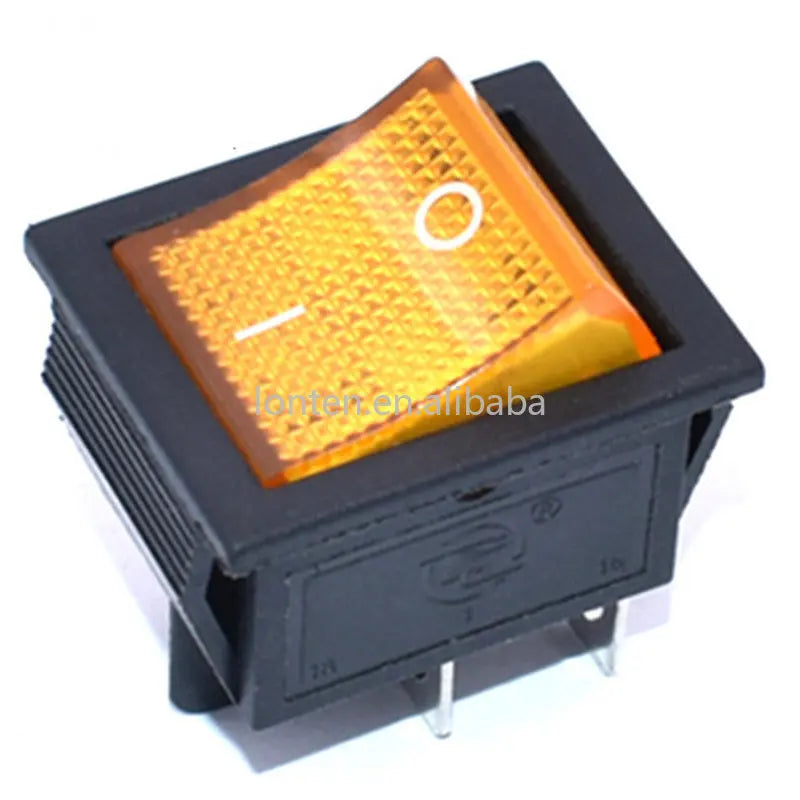 Custom 5PCS KCD4 Rocker Switch ON-OFF 2 Position 4 Pins Electrical equipment With Light Power Switch Switch cap 16A 250VAC Manufacturer