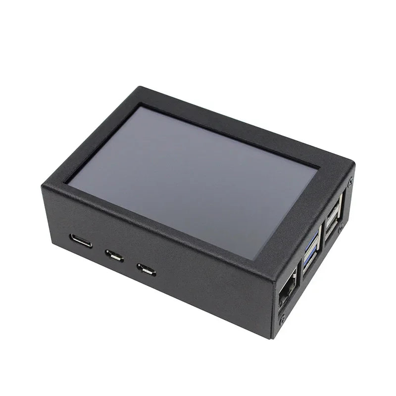 Raspberry Pi 5 3.5-inch Resistive Touch Screen - Metal Heat Dissipation Case with Integrated Cooling