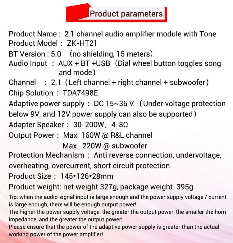 TDA7498E 2*160W+220W Power Amplifier Board 2.1 Channel Class D Theater Audio Stereo Equalizer Subwoofer Amp  pcb assembly customize