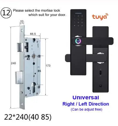 Custom Wifi Electronic Door Smart  Lock With Tuya APP Remotely  Biometric Fingerprint  Smart Card Password tuya smart lock Manufacturer