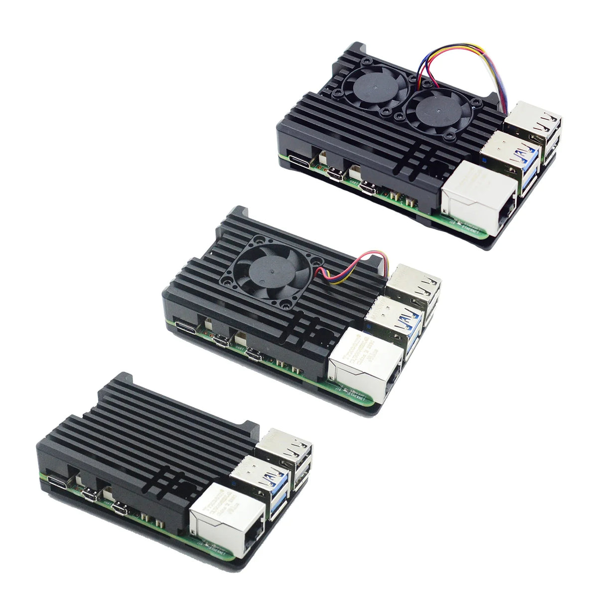 Raspberry Pi case aluminum alloy case cooling protection box with 1/2 PWM fan for Raspberry Pi 5