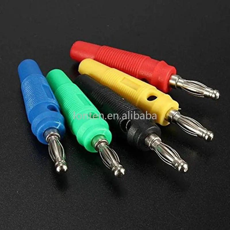 Custom Custom 20 pcs 5 Color Amplifier Speaker Binding Post Nickel Plated 4mm Banana Jack Plug FOR Audio male Connectors Solder 55mm Manufacturer
