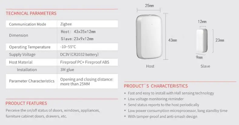 Custom Lonten ZigBee Graffiti Smart Door Sensor Intelligent Linkage Security Alarm Wireless Door Window Detector Support Tuya / Smart L Manufacturer