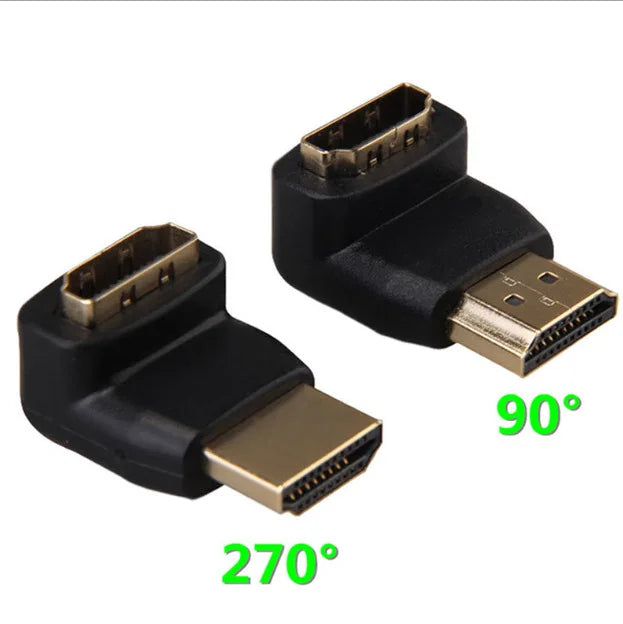 Custom HD adapter 90 degree 270 degree right Angle side bend male to female elbow conversion TV turning head Manufacturer