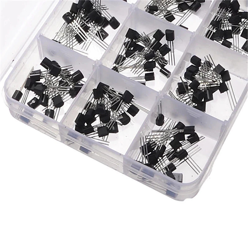 Custom New Arrival 300Pcs 15 Values TO-92 Transistors Pack Transistor Assortment Kit With Storage Box Transistor Assortment Kits Manufacturer