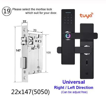 Custom Wifi Electronic Door Smart  Lock With Tuya APP Remotely  Biometric Fingerprint  Smart Card Password tuya smart lock Manufacturer