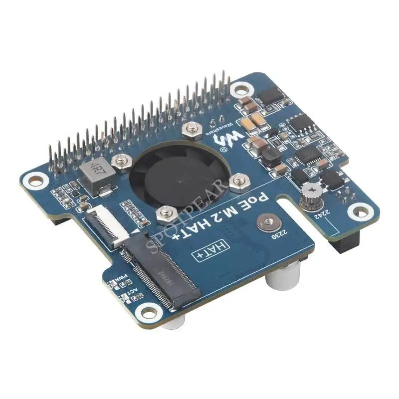 Raspberry Pi 5 PoE HAT Supports PCIe to M.2 Adapter with PoE Function NVMe Protocol M.2 Solid State Drive for Education Learning