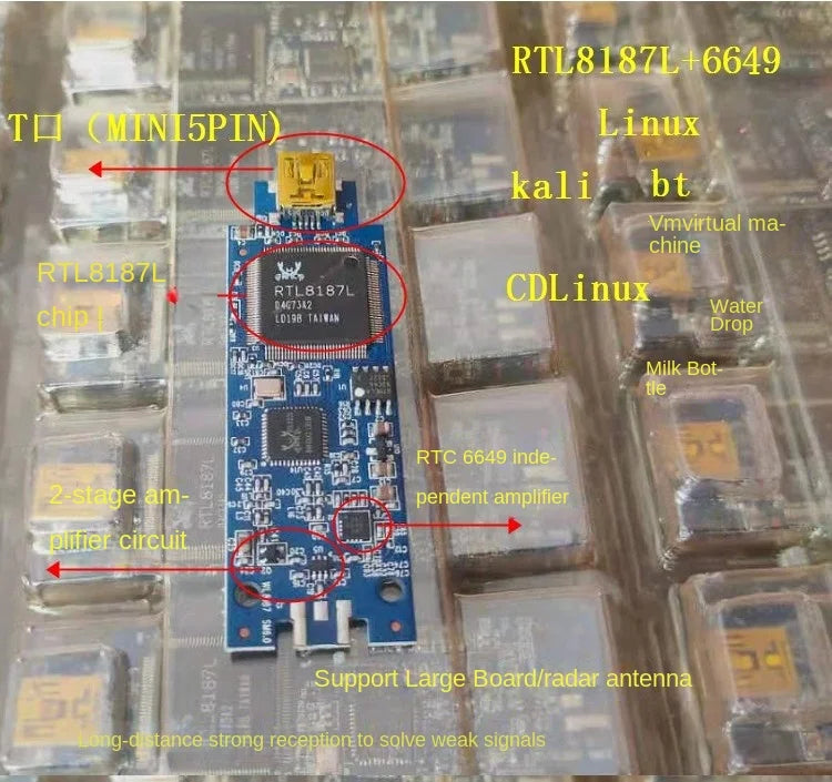 Custom Custom RTL8187L+6649 high power USB wireless network card cdlinux kali centos beini bt5 Manufacturer