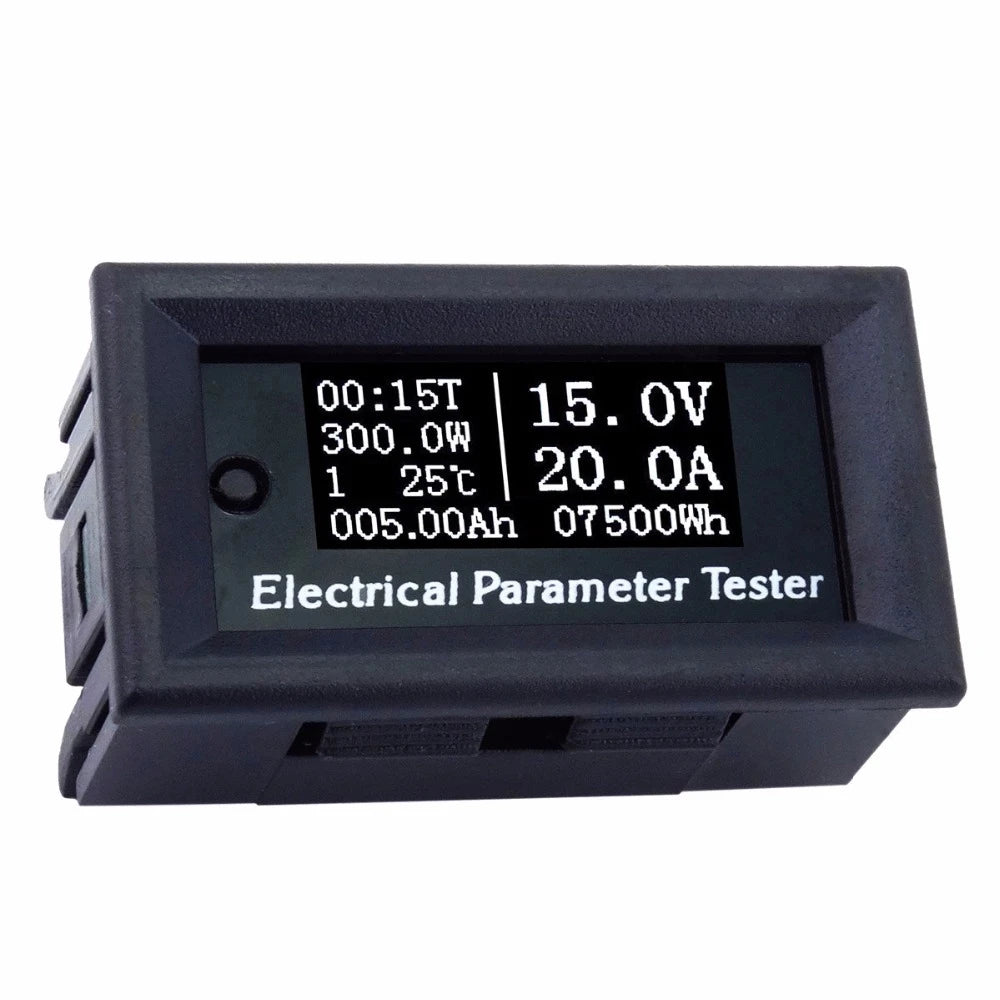 Custom 00V/20A 7in1 OLED Multifunction Tester Voltage Current Time Temperature Capacity Voltmeter Ammeter Electrical Parameter Meter Manufacturer