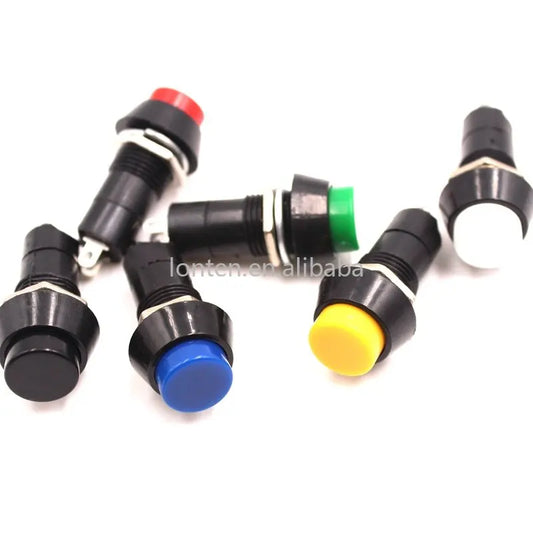 Custom 10pcs 12mm Round Push Button PBS-11A Self Lock Latching / PBS-11B Momentary Non-lock 2Pin Switch 3A 150V Manufacturer
