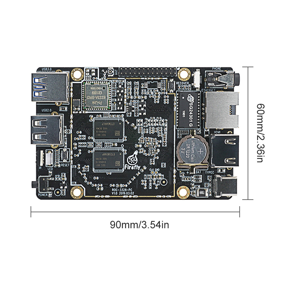 Custom Firefly ROC-RK3328-PC Mini PC RK3328 Quad-core Cortex-A53 64-bit Processor Mali-450 GPU Android/Linux RK3328PC Custom PCB