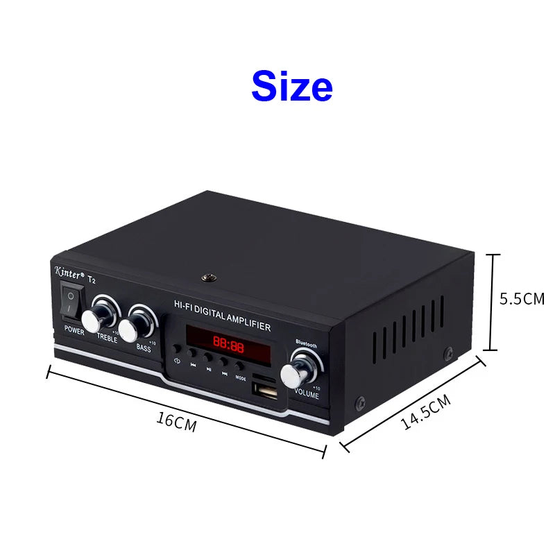 Custom 2*60W FM Mp3 Player Audio Power AMP -Compatible Equalizer HiFi Class D Digital Decoder Home Car Amplifier AC90-240V pcb assembly Manufacturer