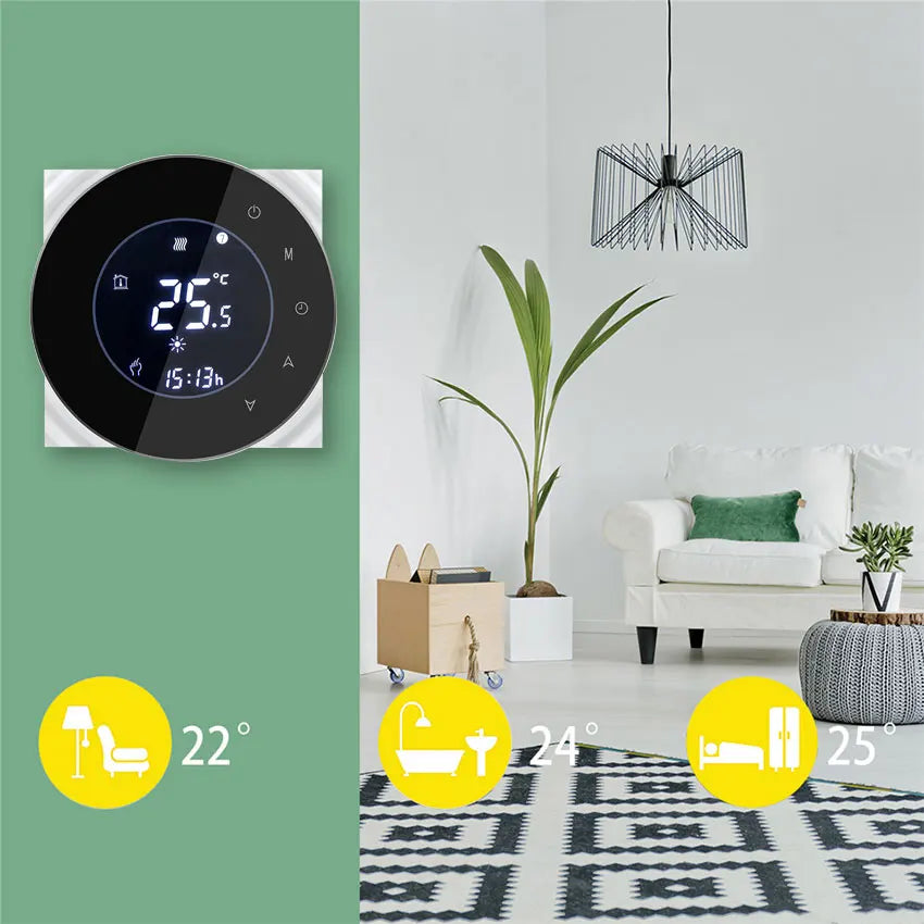 Custom WiFi fan coil programmable controller LCD touch screen digital indoor thermostat TUYA smart thermostat Manufacturer