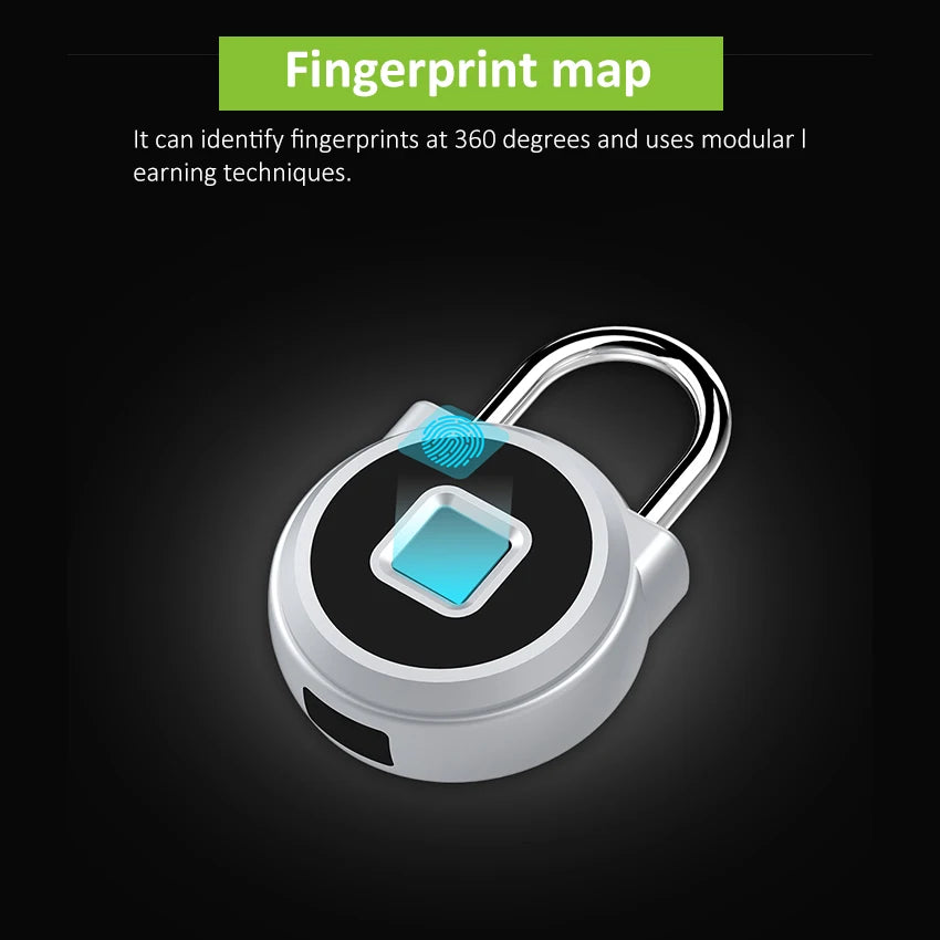 Custom Lonten Smart home Biometric Fingerprint Padlock Backpack Waterproof Smart Lock fingerprint lock Manufacturer