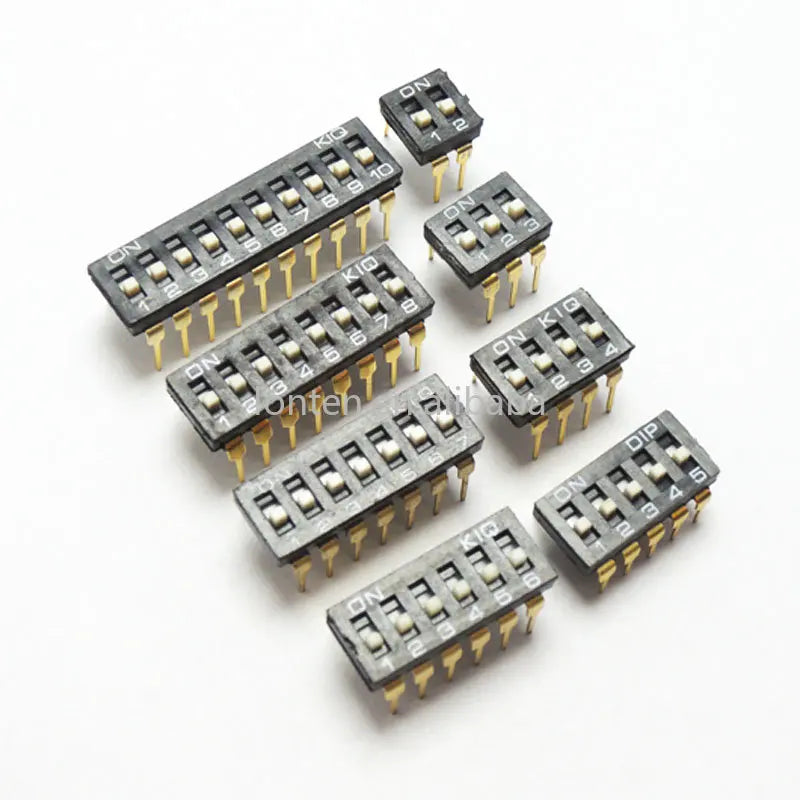 Custom 10PCS KI BLACK Gold 1/2/3/4/5/6/8 Position bit DIP switch doule Row PITCH 2.54MM Slide Switches KI-01/02/03/04/05/06/08 Manufacturer