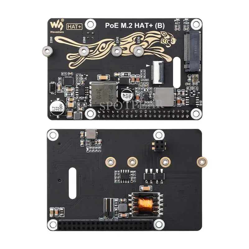 Custom Raspberry Pi 5 PoE Power PCIe M.2 NVMe SSD HAT PLUS (B) 2230/2242/2260/2280
