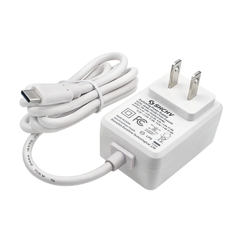 Raspberry Pi 5 5.1V 5A PD 27W USB-C GaN Plug-in Power Supply with EU/US/UK Plugs for Raspberry Pi 5/4B