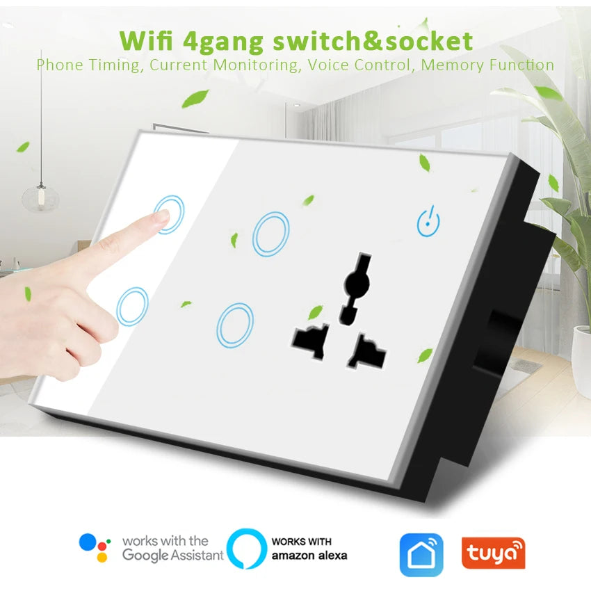 Custom Lonten TUYA with Alexa UM Type Wifi Socket Plug Universal Wifi Smart Socket Manufacturer