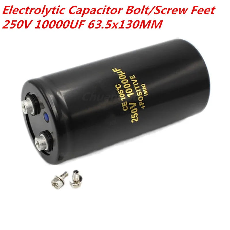 Custom 1/PCS 250V10000UF 63.5*130MM 10000UF 250V Bolt/Screw Foot Audio Filter Electrolytic Capacitor Manufacturer