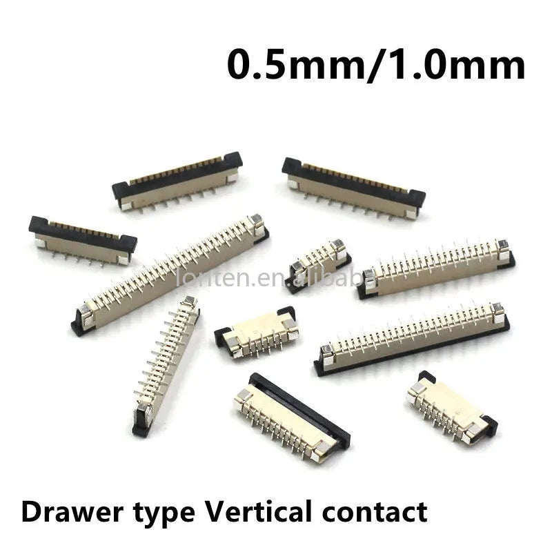 Custom Custom 10PCS FPC 0.5MM/1.0MM Connector Socket Drawer/Clamshell Upper/lower /Vertical Contact 4/6/8/10/12/14/16/18/20/22/24 Manufacturer