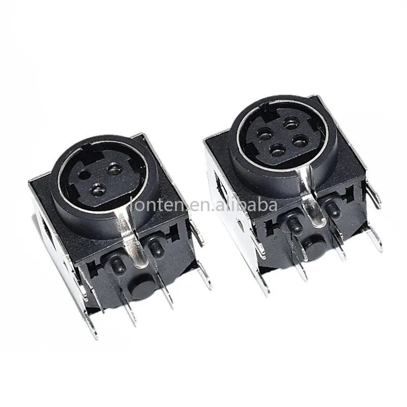 Custom 10pcs DIN3/DIN4 Audio Video Connector S-video PCB Mount 3P/4Pin Din Socket Metal Case DIN-422 Manufacturer