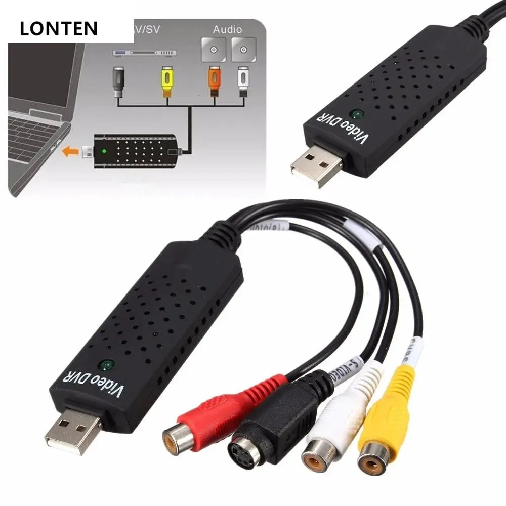 Custom Lonten USB 2.0 Video TV DVD VHS o Capture Adapter Video Capture Card Cable Video DVR Manufacturer