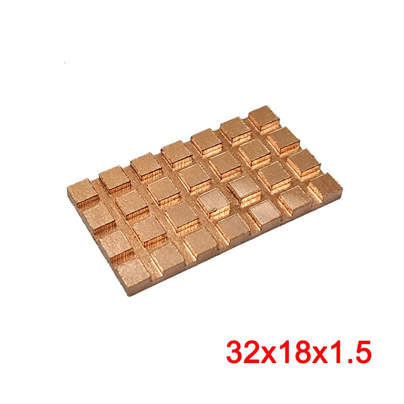 Custom Pure Copper Heatsink Cooler Heat Sink Thermal Conductive Adhesive for M.2 NGFF 2242 PCI-E NVME SSD 32x18mm Manufacturer