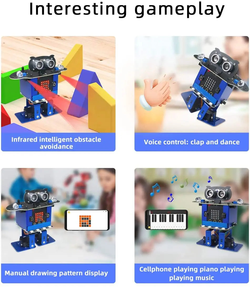 Custom Robot Toy with Micro: bit Graphical Programming Educational Stem Toys Robotics for Kids,Dance,Playing Piano,Touch Manufacturer