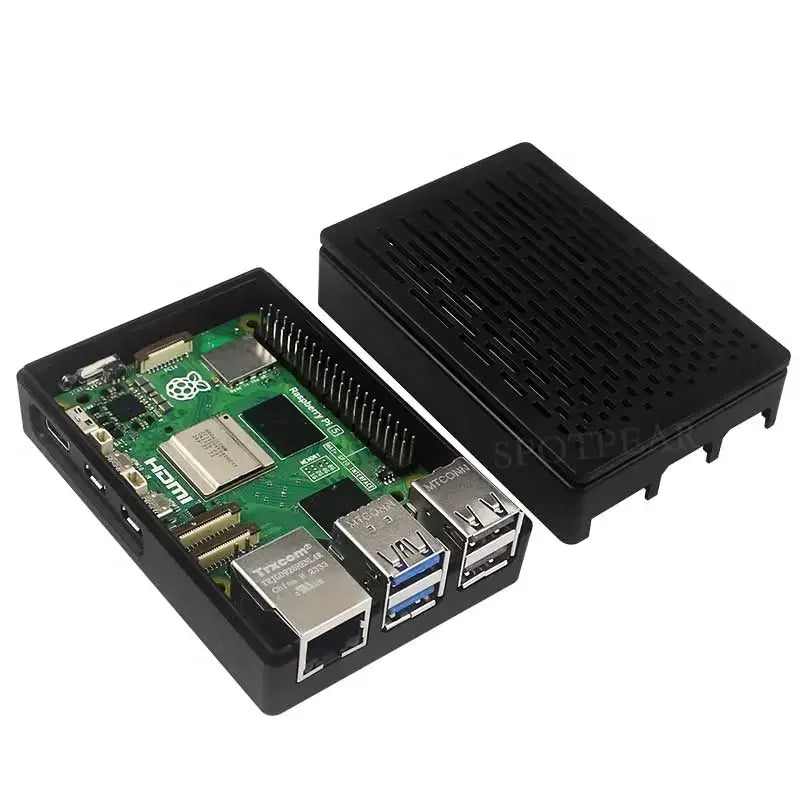 Custom Raspberry Pi 5 ABS Case 3.5inch Display Stripe Compatible Multi-Purpose with Removable Cover and Fan Mount Education