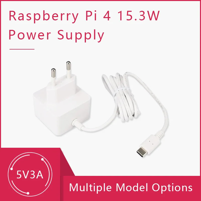 Custom Raspberry Pi 4B 15W/5V3A USB-C Power Supply The Official And Recommended Type-C Adapter For Pi4 B Manufacturer