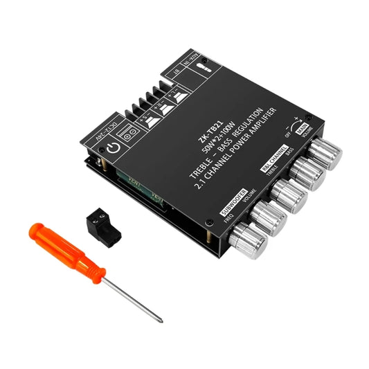 Custom LT-Digital Power Amplifier Module +Screwdriver, ZK-TB21 2.1 Channel High Low Tone 50Wx 2+100W Power Amplifier Board BLE5.0 G32B Manufacturer