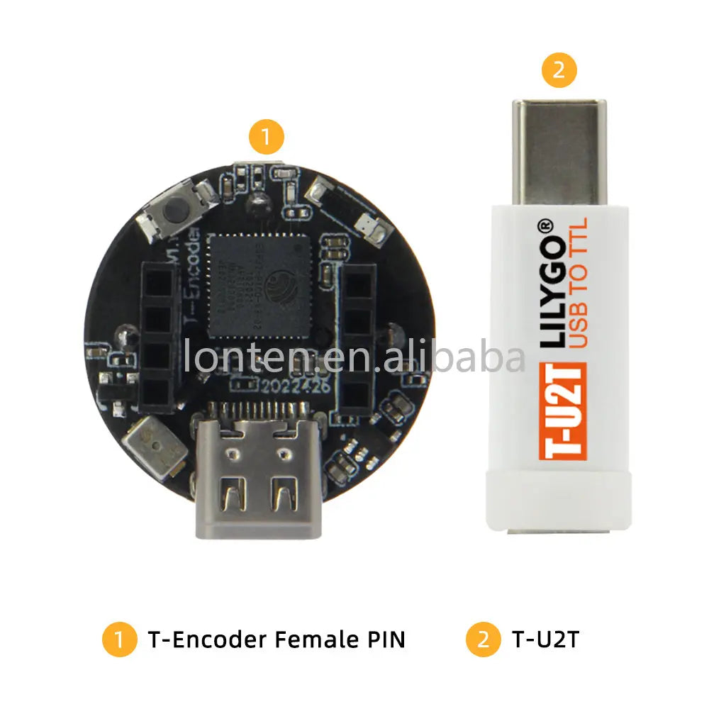 Custom TTGO T-Encoder ESP32 Wireless Module RGB LED Ring Encoder T-U2T Downloader WiFi BT Programming Development Board Manufacturer