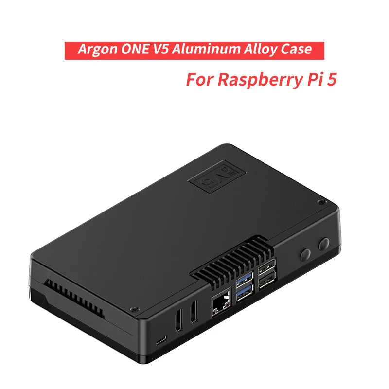 Argon ONE V5 Aluminum Alloy Case with Durable Protective Shell and Enhanced Cooling System for Raspberry Pi 5 No Attachment