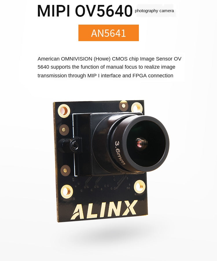 alinx 5 Million Pixels MIPI Photography Camera OV5640 Supporting FPGA Black and Golden Development Board Module AN5641Custom PCB