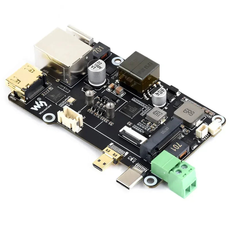 Custom Raspberry Pi 5 PCIe to M.2 NVME SSD Multi Function Adapter Board PoE Ethernet Power Over RJ45 Driver-Free for 4K Output