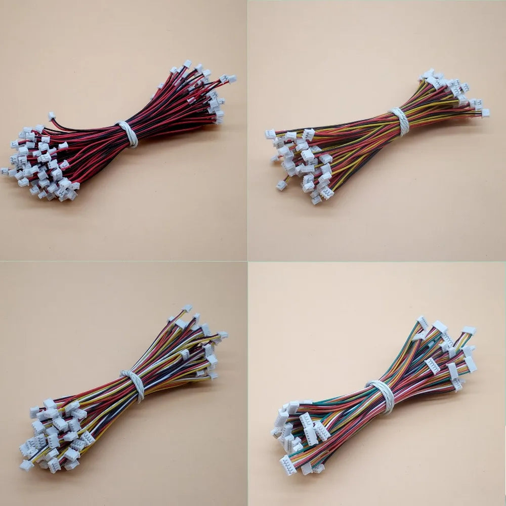 Custom 10Pcs 2P/3P/4P/5P/6P/7P/8P/10 Pin JST 1.25MM Female Double Connector with Wire 150MM 1007 28 AWG JST1.25 Manufacturer