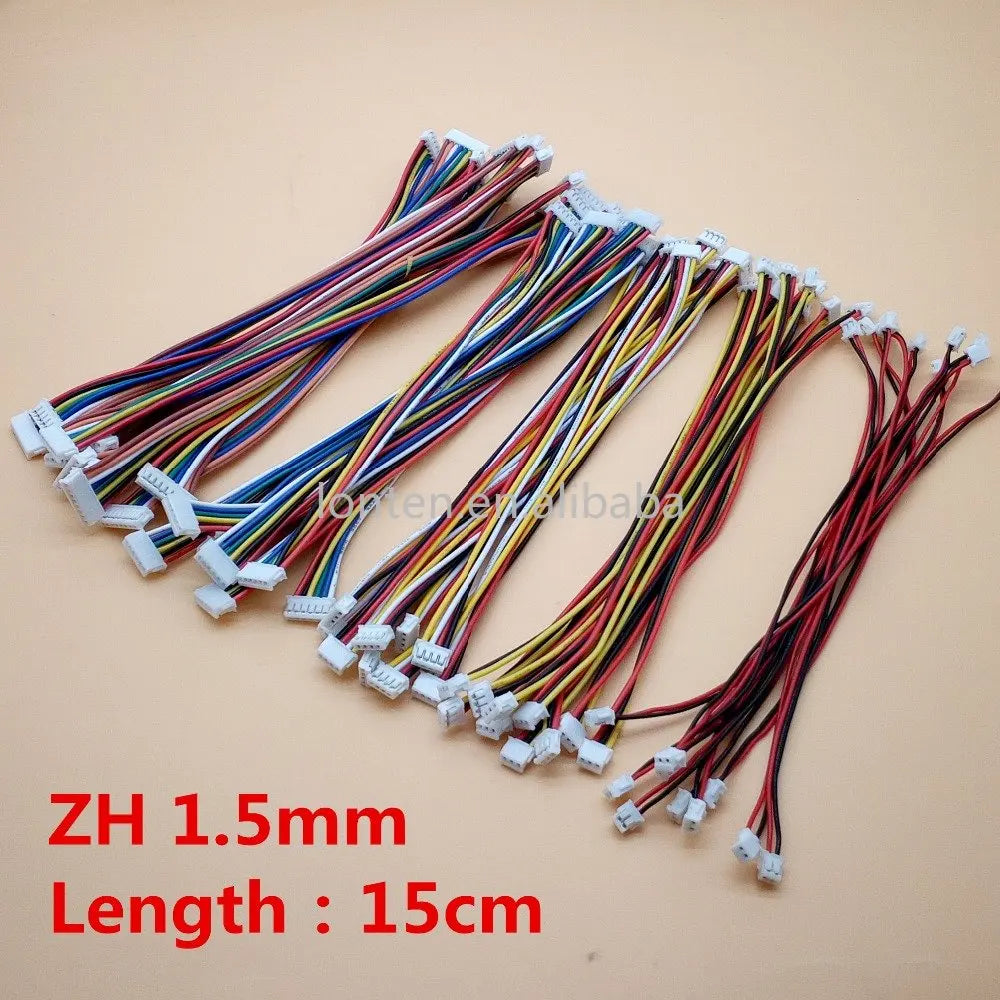 Custom ZH 1.5mm 2/3/4/5/6/8 Pin Double Female to Female Connectors 15cm Electronic Line Terminal Plug Forward Direction 26AWG Manufacturer