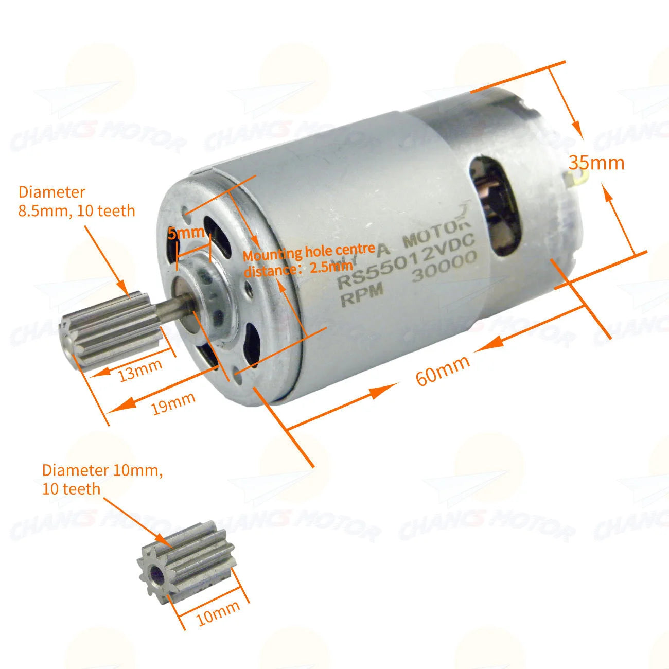 Custom Electric Motor High Speed 550 DC 6V 10000RPM Motor Accessories for Kids Electric Cars DC Motor for Electrical Tools Manufacturer