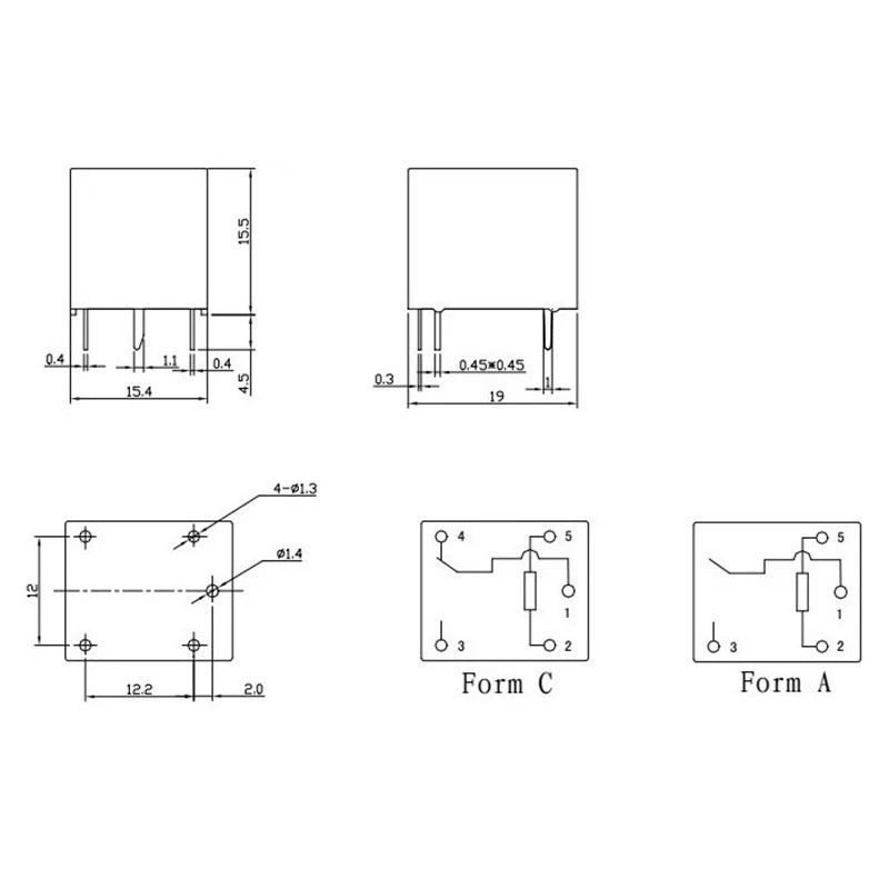 Custom 5pcs SRD-12VDC-SL-C T73-12V 5 pin PCB Type 12V DC Power Relay Manufacturer