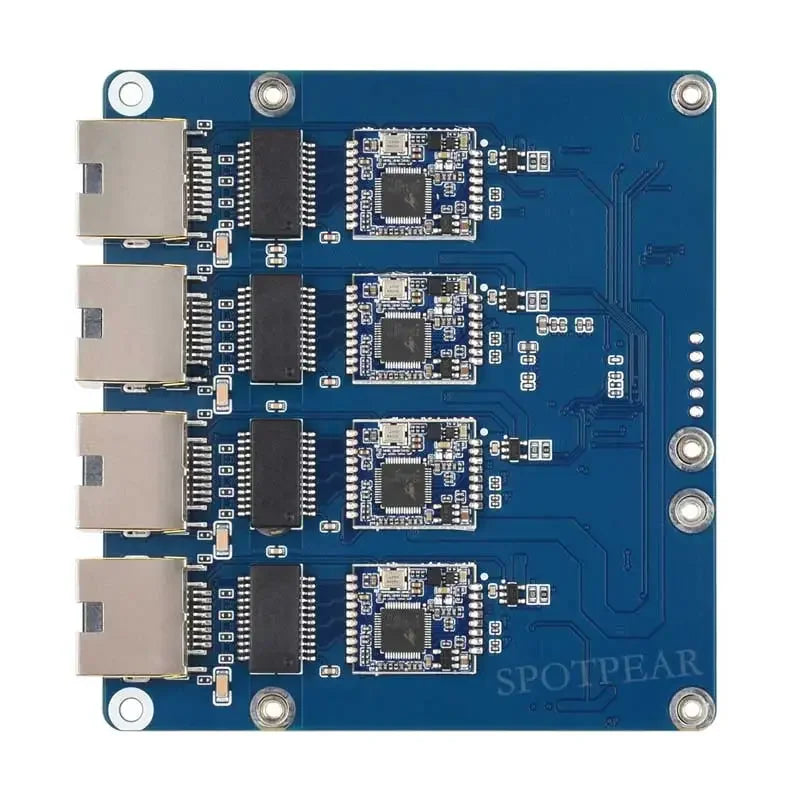 Custom Raspberry Pi 5 External PCIe to 4 Port 2.5G Gigabit Ethernet Adapter with RJ45 Ports