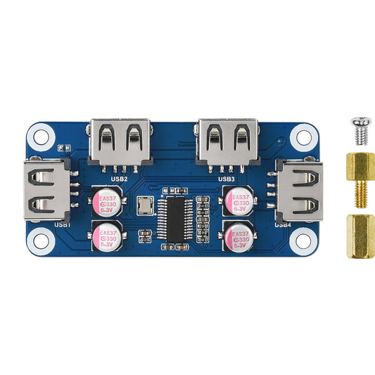 USB HUB HAT (B) For Raspberry Pi Series, 4x USB 2.0 Ports Specialized Pogo Pin For Zero Series Custom PCB vcr mainboard pcba customize