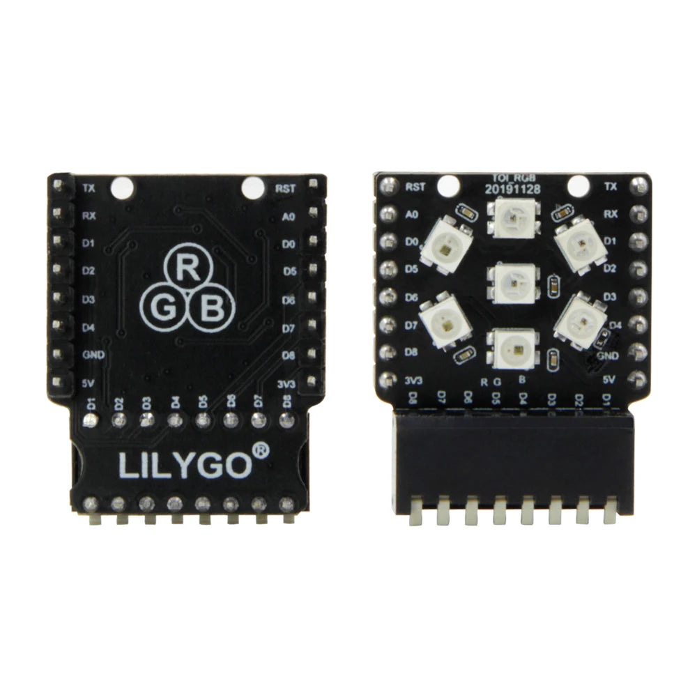 Custom TTGO T-OI ESP8266 Chip Rechargeable 16340 Battery Holder And T-OI WS2812 RGB Expansion Board led-anzeige pcba Manufacturer