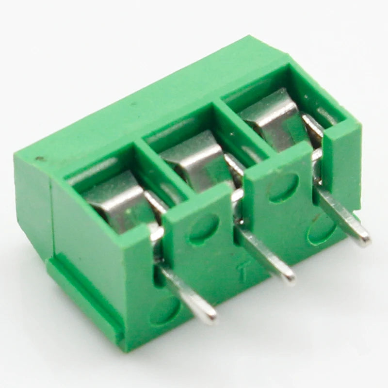 Custom 100PCS/Lot KF301-2P KF301-3P KF301-5.0-3P KF301 Screw 3Pin 5.0mm Straight Pin PCB Screw Terminal Block Connector Blue and green Manufacturer