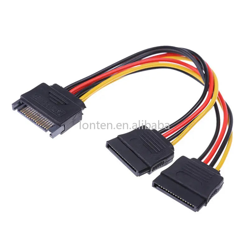 Custom Custom SATA 15PIN Serial Cable One-to-two Power Conversion Cable SATA15pin Male Female Extension Cable HDD Y Splitter Connector Manufacturer