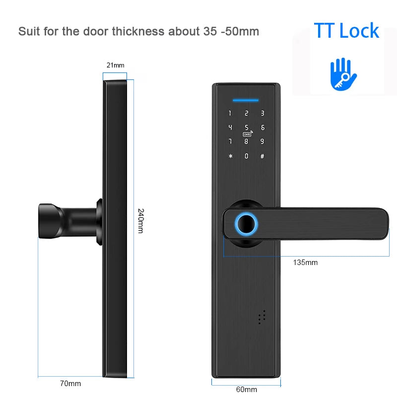 Custom Home Electronic Electric Tuya APP Wifi Smart Lock,Digital Biometric Fingerprint Door Lock  password IC Manufacturer