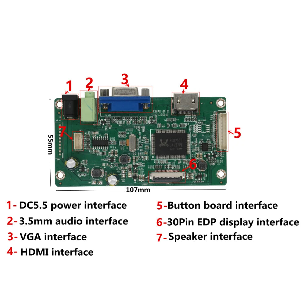 Custom 13.3 Inch 1920*1080 Orange Pi PC Banana Pi LCD Display Screen IPS LCD Monitor Kit HD-Compatible VGA Audio Input Driver Board Manufacturer